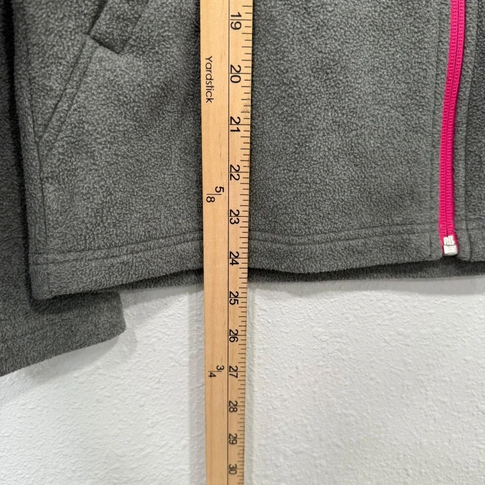 The‎ North Face Girls Fleece Jacket Zip Up Black Pink Accents Size XL